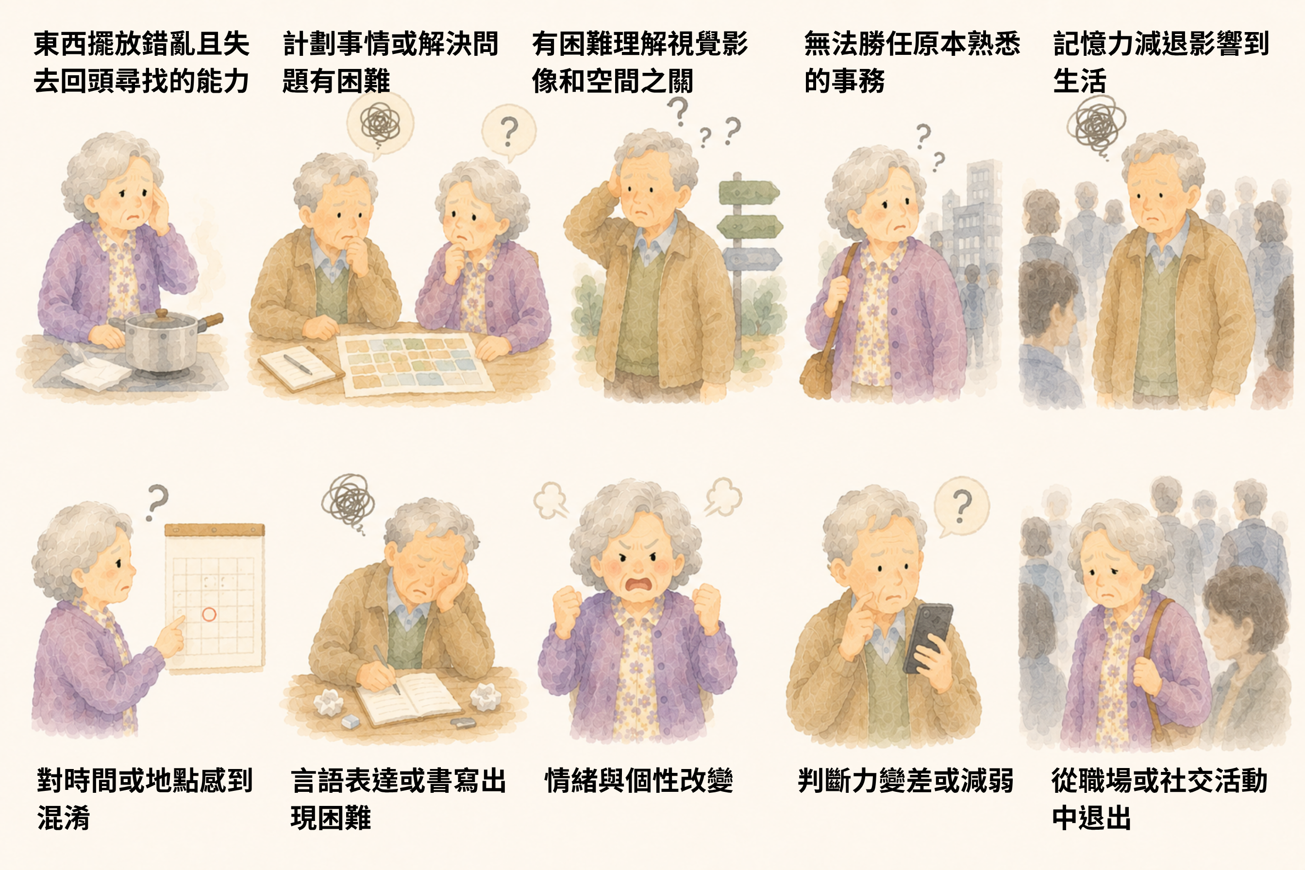 失智者常見症狀